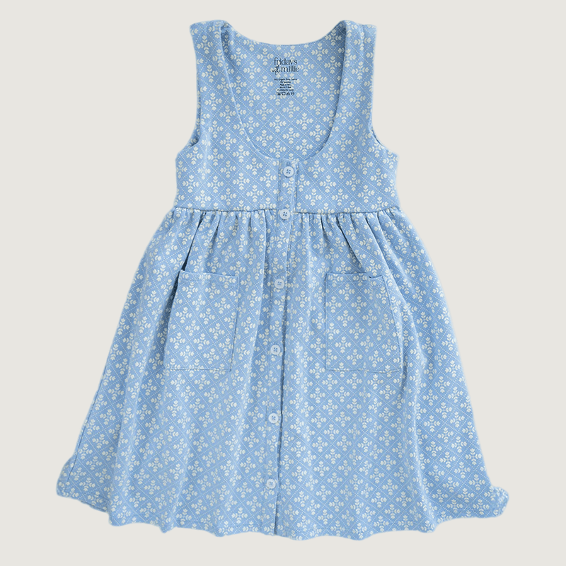 Fable Pinafore | Folk Flower Embroidery, Girls Dress, Fridays with Millie - All The Little Bows