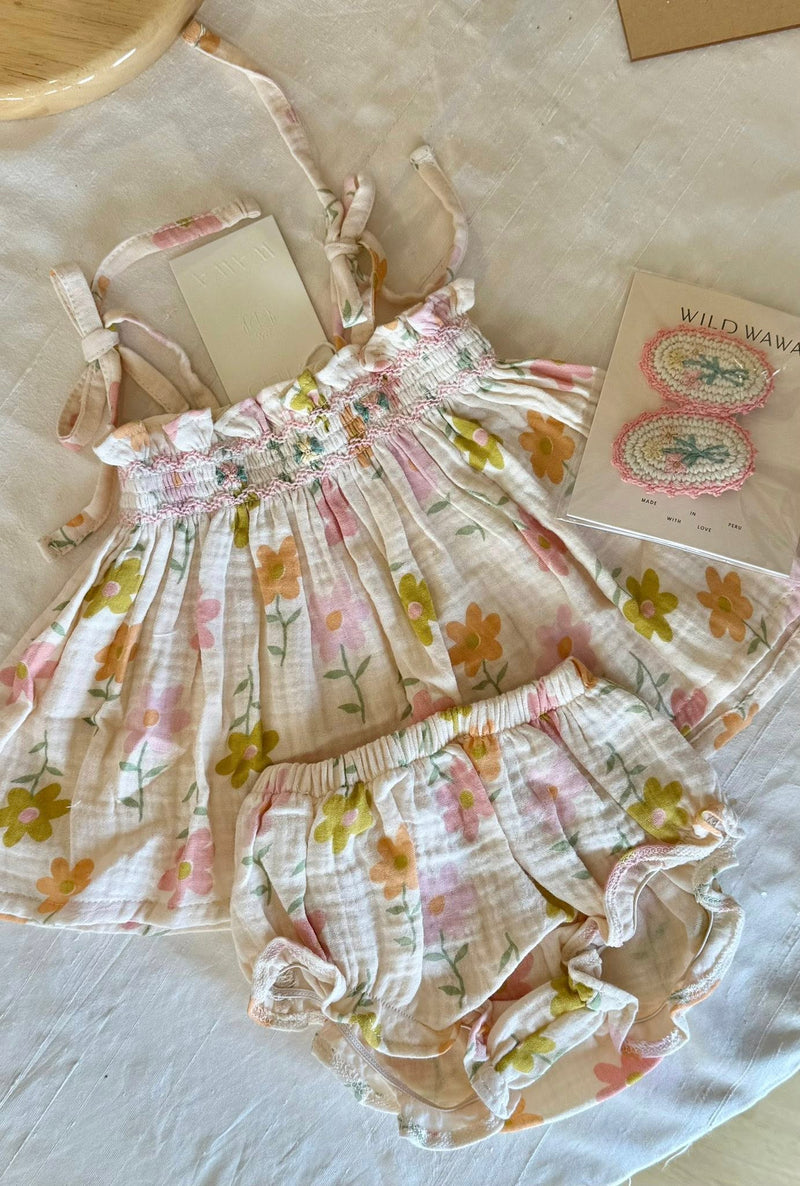 Strap Smock Set || Groovy Garden