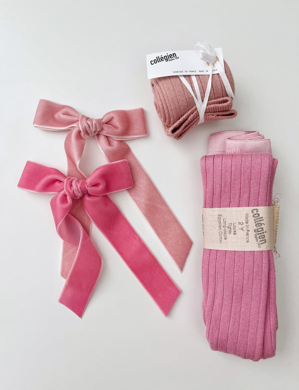 Velvet Ribbon Bow | Bubblegum