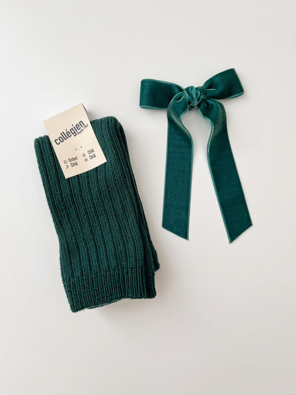 Velvet Ribbon Bow | Forest Green