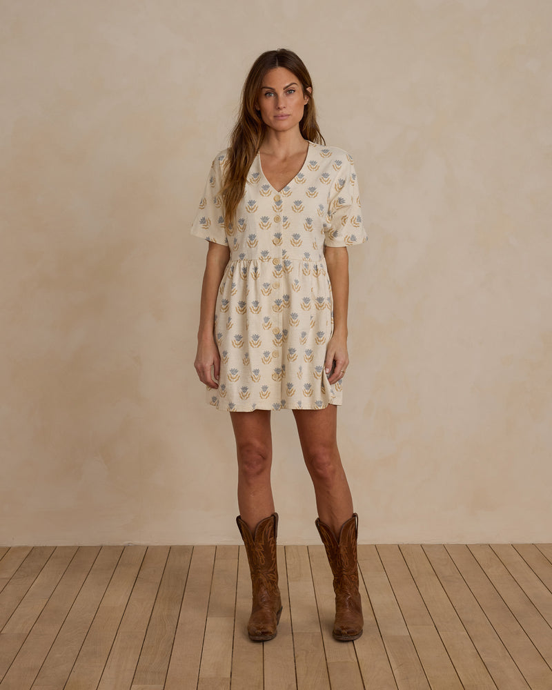 Women's Button Jersey Mini Dress || Flora