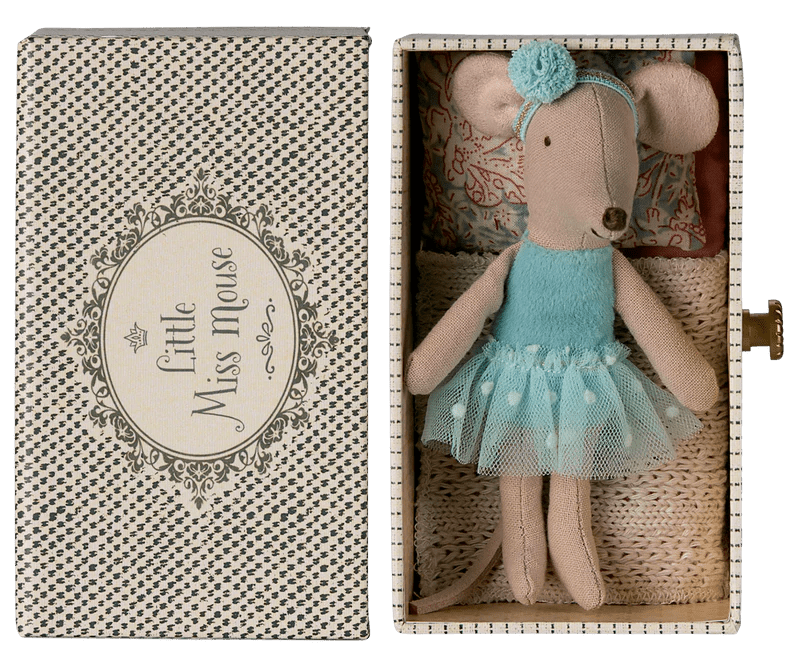 Maileg | Dance Mouse in Daybed, Little Sister - Mint, , Maileg - All The Little Bows