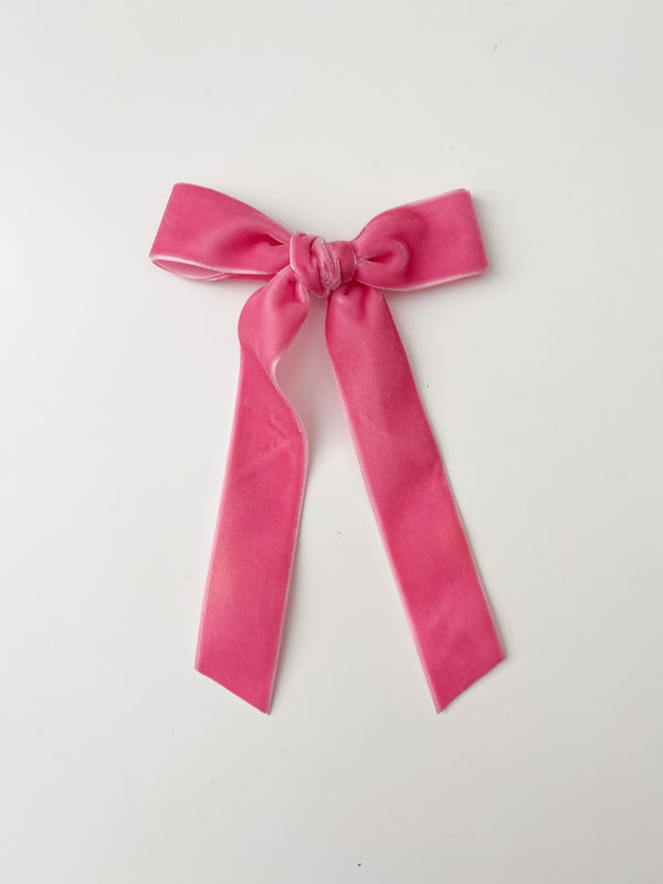 Velvet Ribbon Bow | Bubblegum