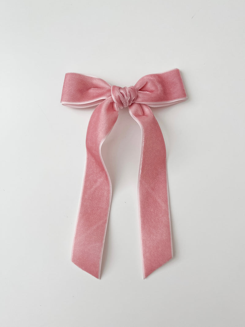 Velvet Ribbon Bow | Dusty Rose