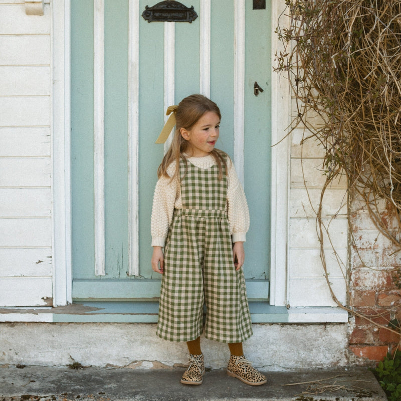 Jumping Jack Jumpsuit - Pine & Oak Check Linen *ships 11/14*