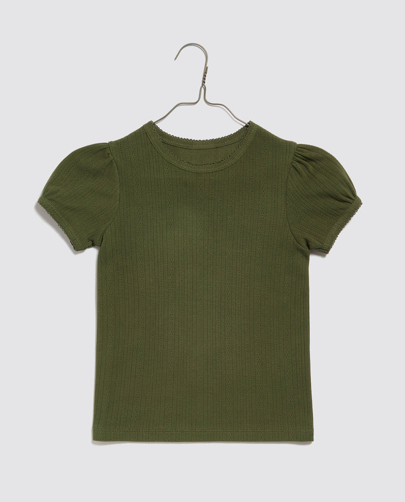 Organic Pointelle Tee || Fern