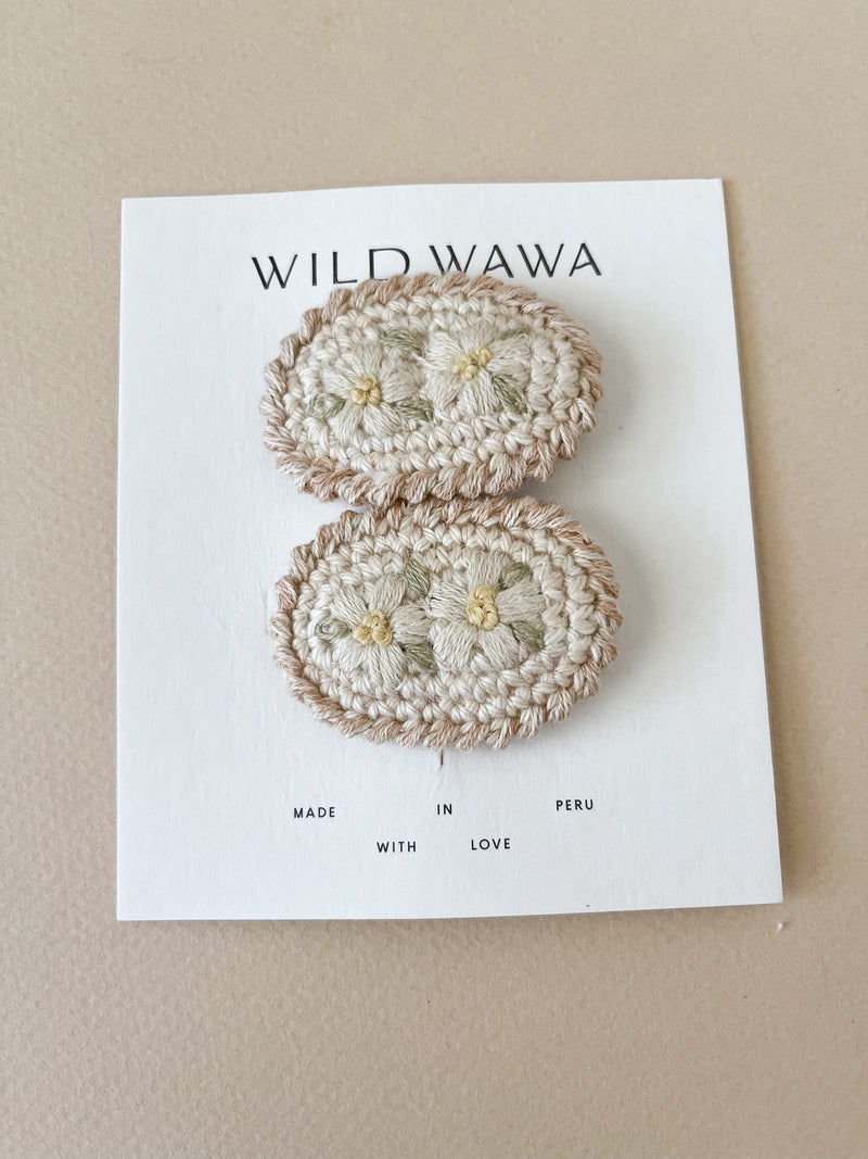 Crochet Clip Set || Oat
