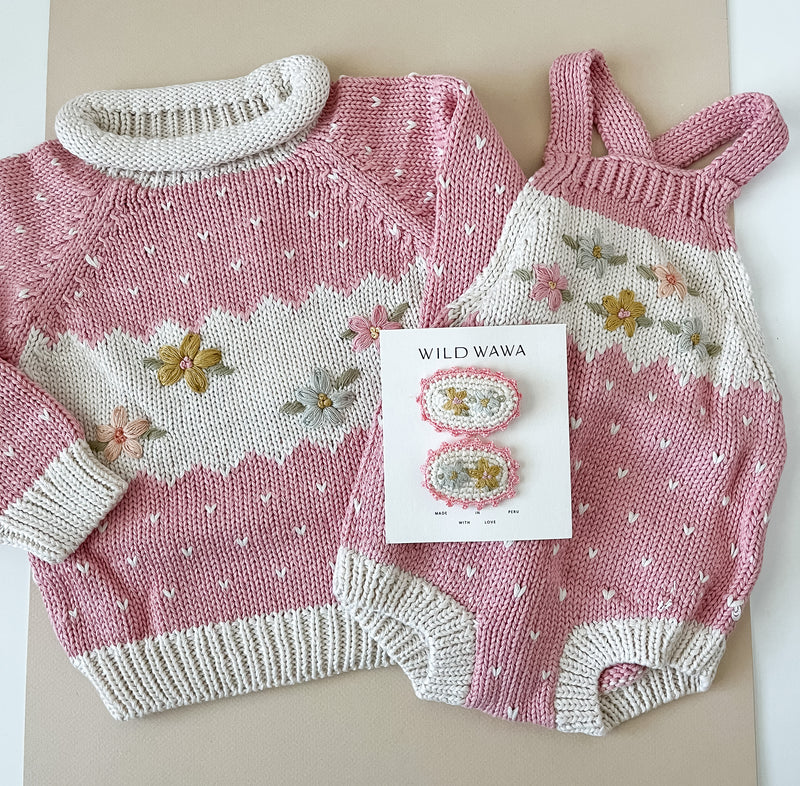 Intarsia Romper || Pink