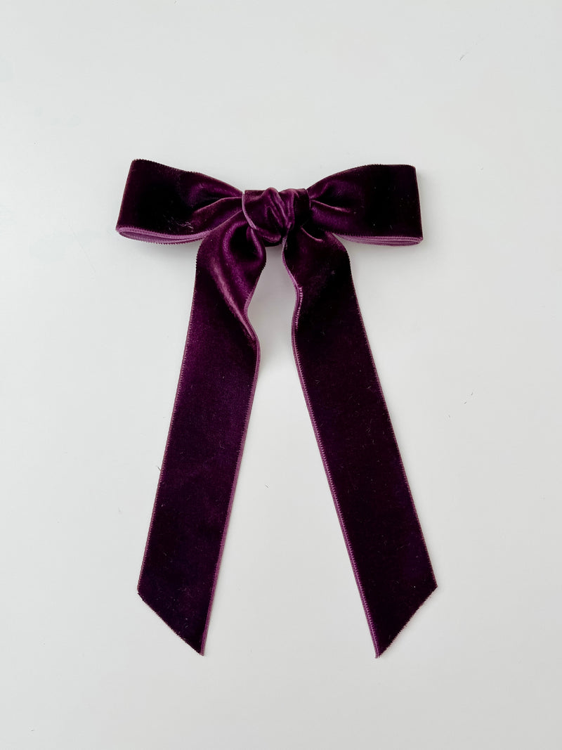 Velvet Ribbon Bow | Plum