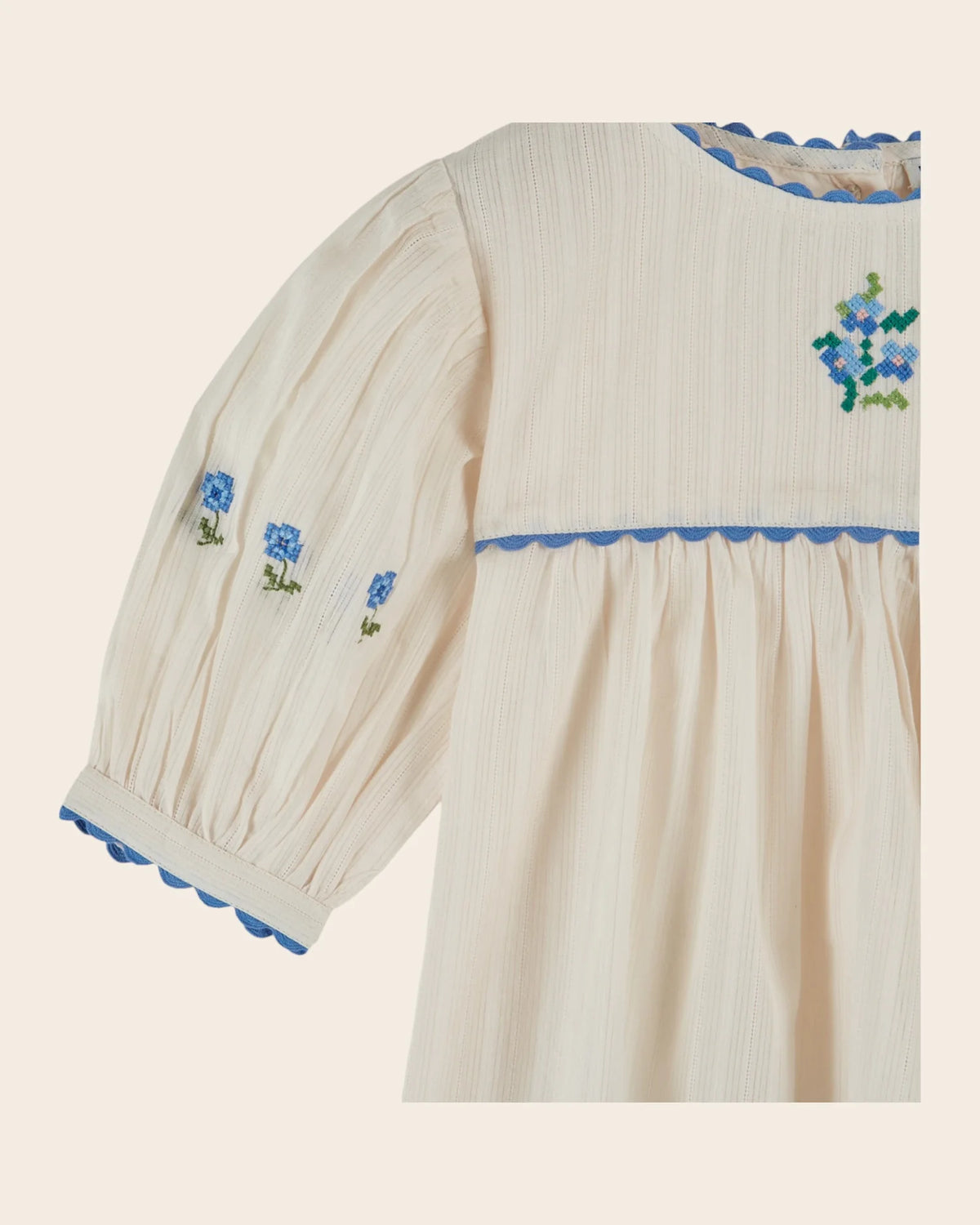 emile et ida brown vintage embroidered dress Emile Et Ida Printed Long Dress (AD076) - Paquerette