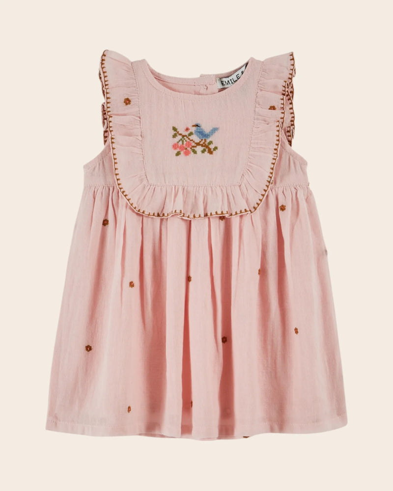 bird embroidered dress Emile et Ida - Baby | Flowers - Macaron, Kid Size:3 BFCM21 Luxury Long Ball Gown The result is a