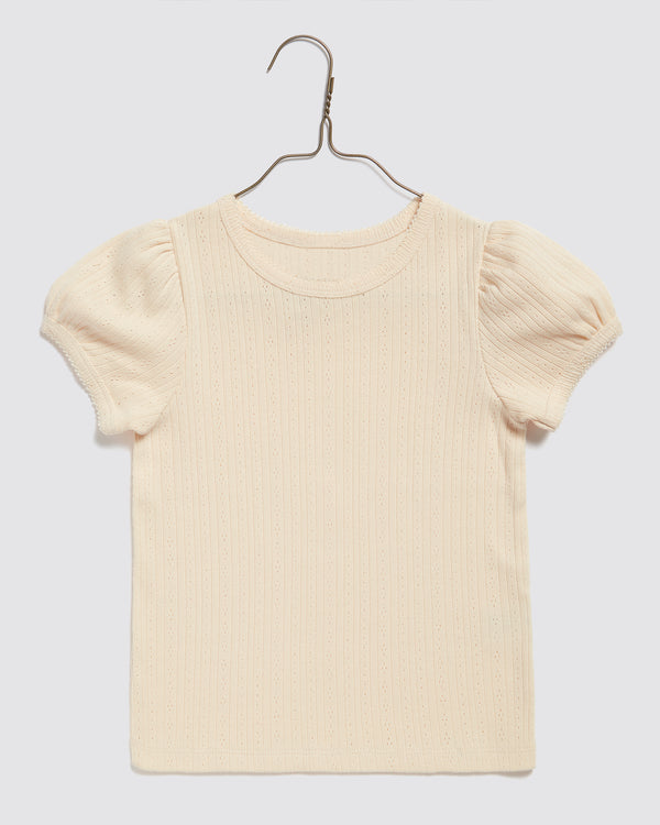 Organic Pointelle Tee || Buttermilk