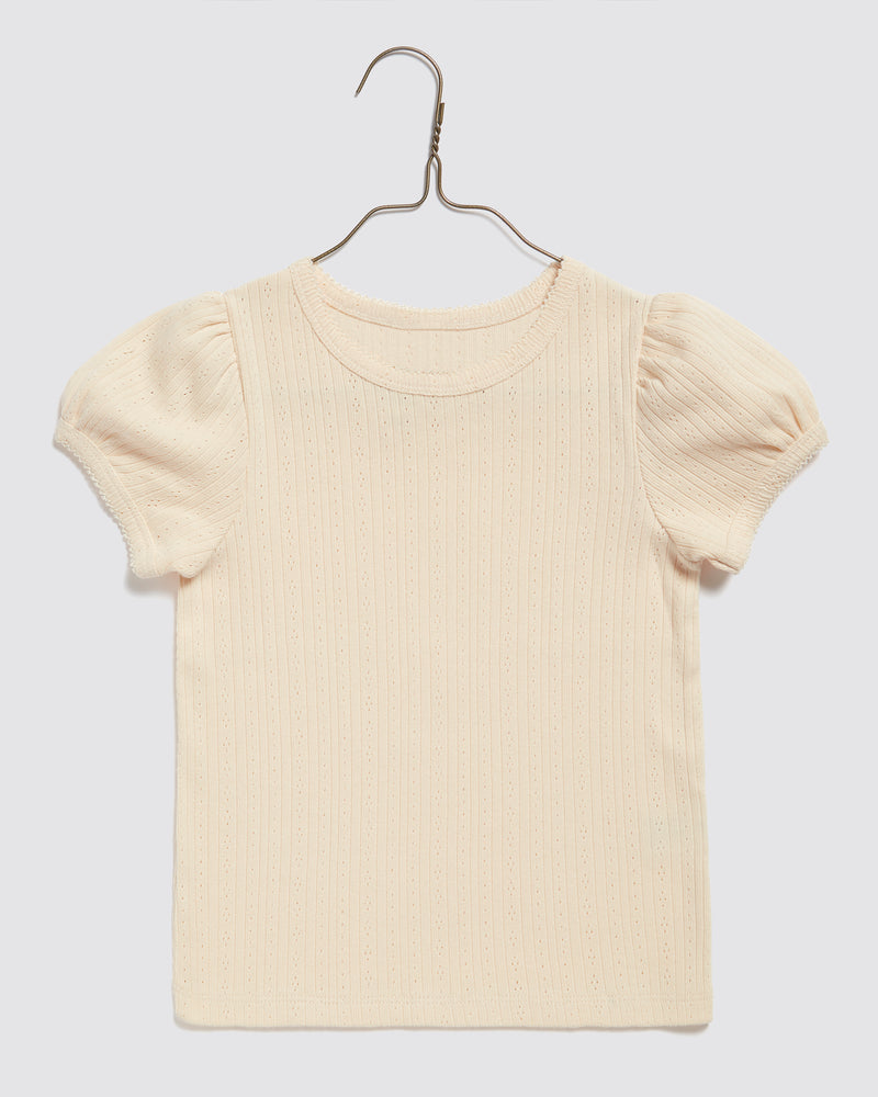 Organic Pointelle Tee || Buttermilk