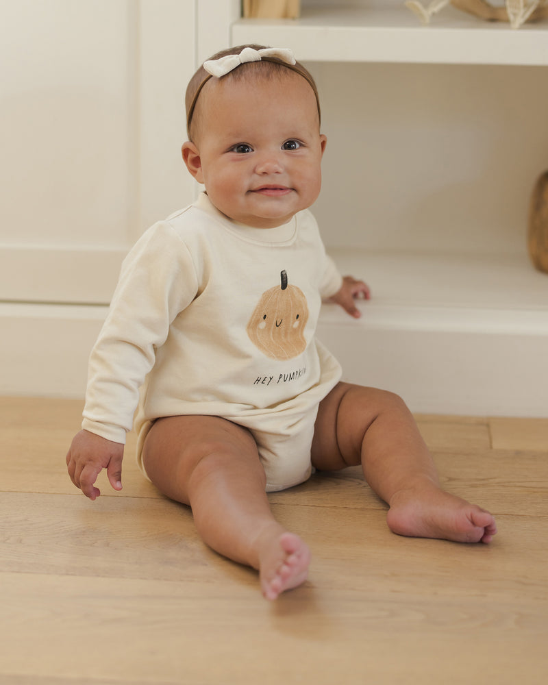 Crewneck Bubble Romper || Pumpkin