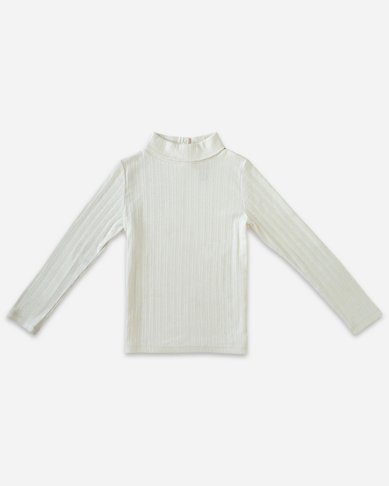 Snap Turtleneck | Pearl Pointelle
