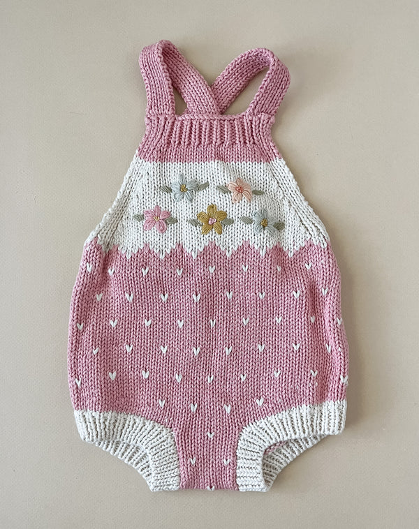 Intarsia Romper || Pink