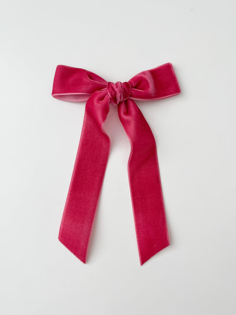 Velvet Ribbon Bow | Raspberry