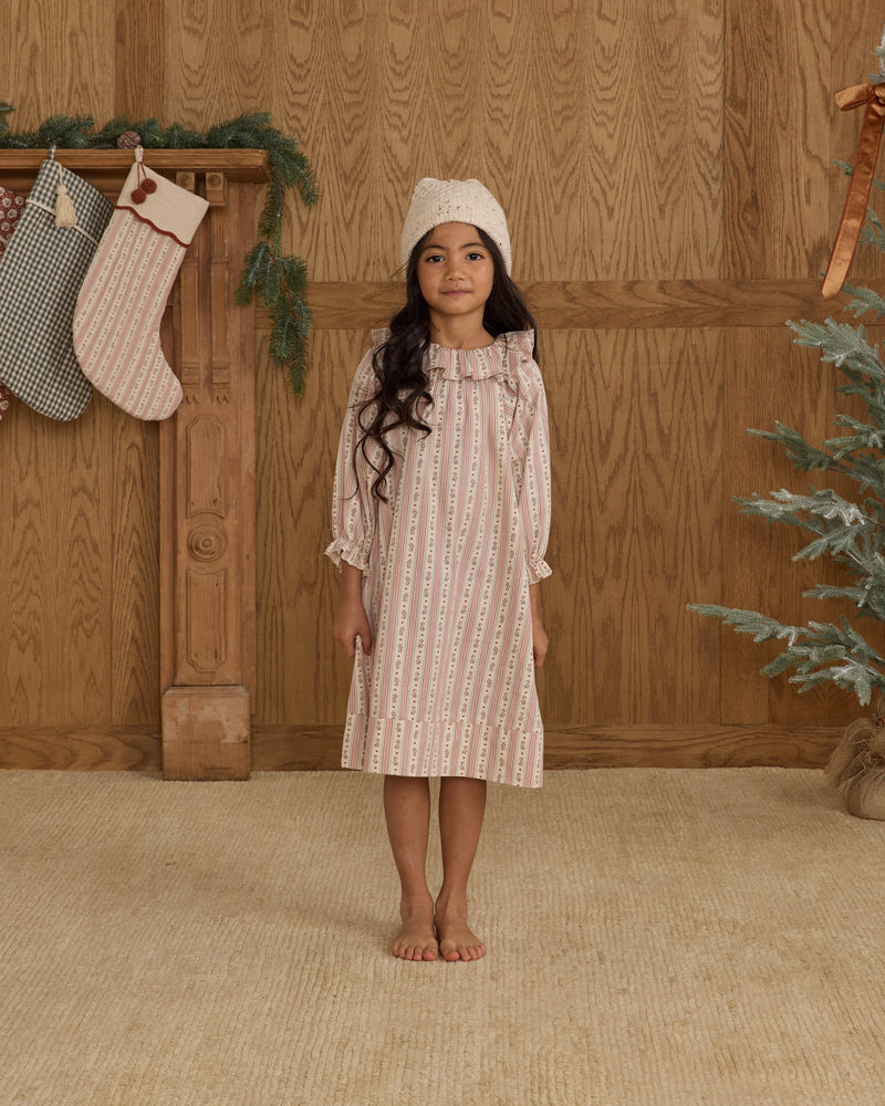 Girls Nightgown || Candy Cane Stripe
