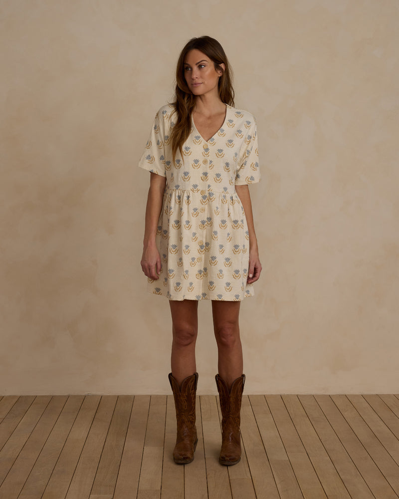 Women's Button Jersey Mini Dress || Flora