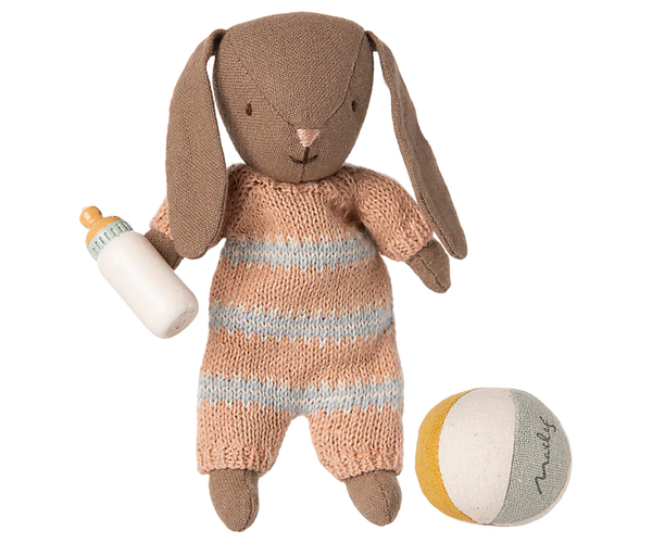 Maileg | Bunny Set, Micro - Brown - Dusty Rose