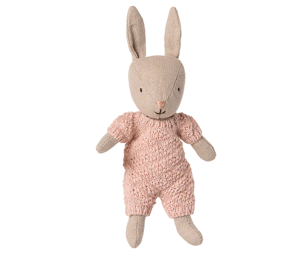 Maileg | Rabbit, Micro - Sand - Rose Knitted Suit