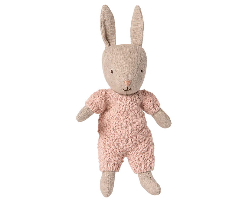 Maileg | Rabbit, Micro - Sand - Rose Knitted Suit