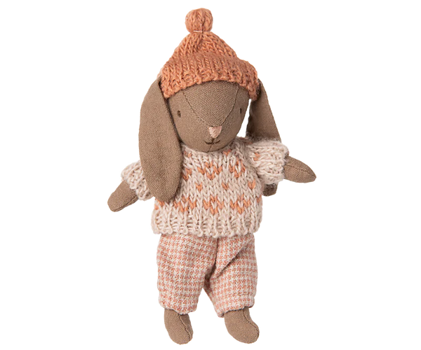 Maileg | Winter Bunny, Micro - Brown - Rose