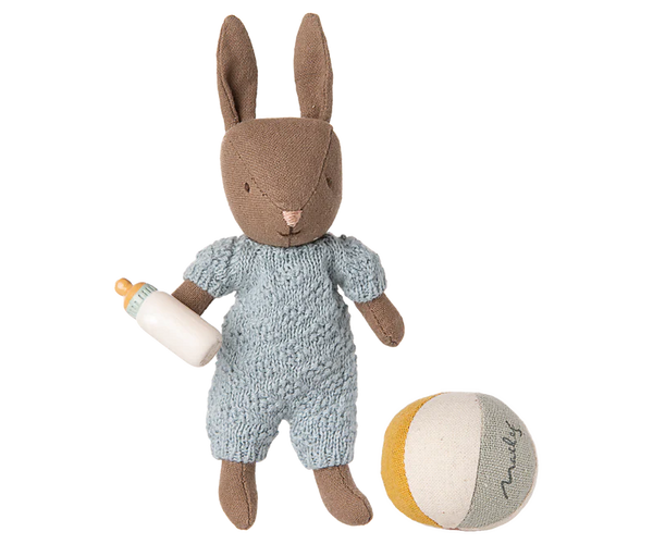 Maileg | Rabbit Set, Micro - Brown - Blue