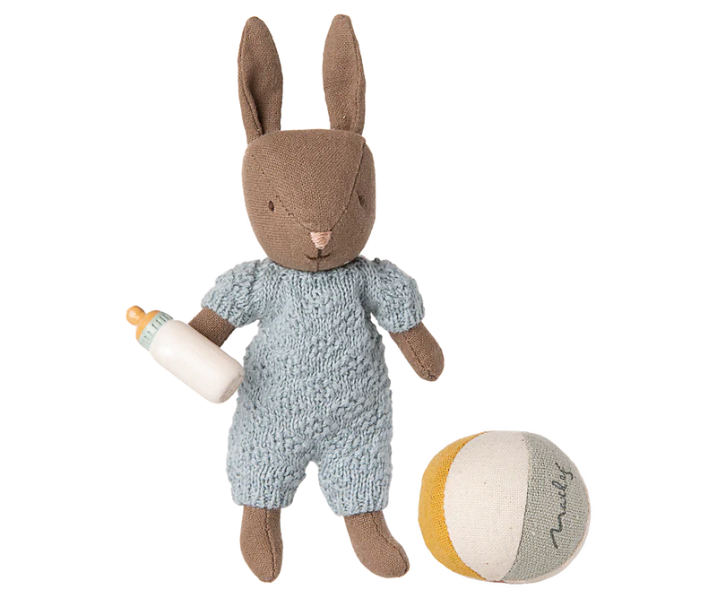 Maileg | Rabbit Set, Micro - Brown - Blue