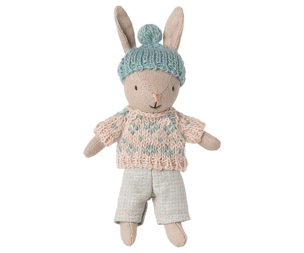 Maileg | Winter Rabbit, Micro - Sand - Mint