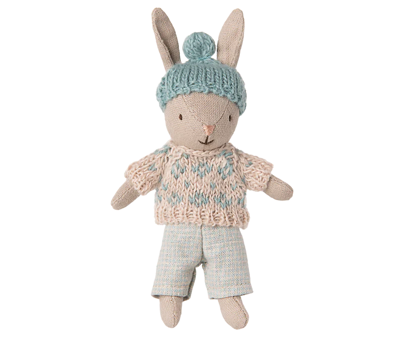 Maileg | Winter Rabbit, Micro - Sand - Mint