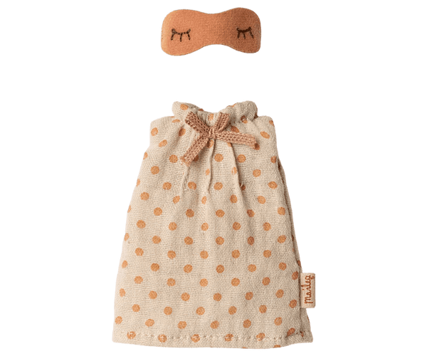 Maileg | Nightgown for Mum Mouse - Light Gray w/ Dots, , Maileg - All The Little Bows