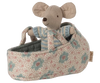 Maileg | Baby Mouse in Carry Cot - Blue