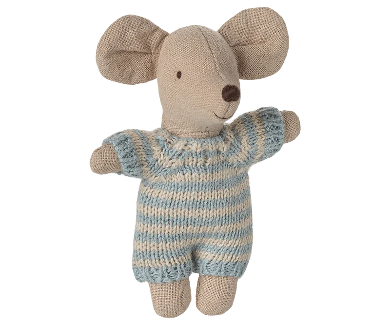 Maileg | Baby Mouse in Carry Cot - Blue