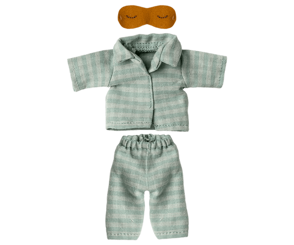 Maileg | Pyjamas for Dad Mouse - Mint / Sand, , Maileg - All The Little Bows