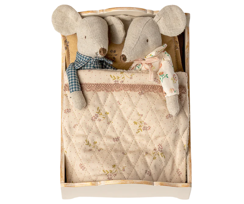 Maileg | Wooden Bed, Mouse - Off White