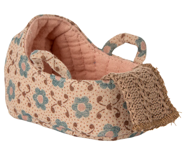 Maileg | Carry Cot, Baby Mouse - Rose