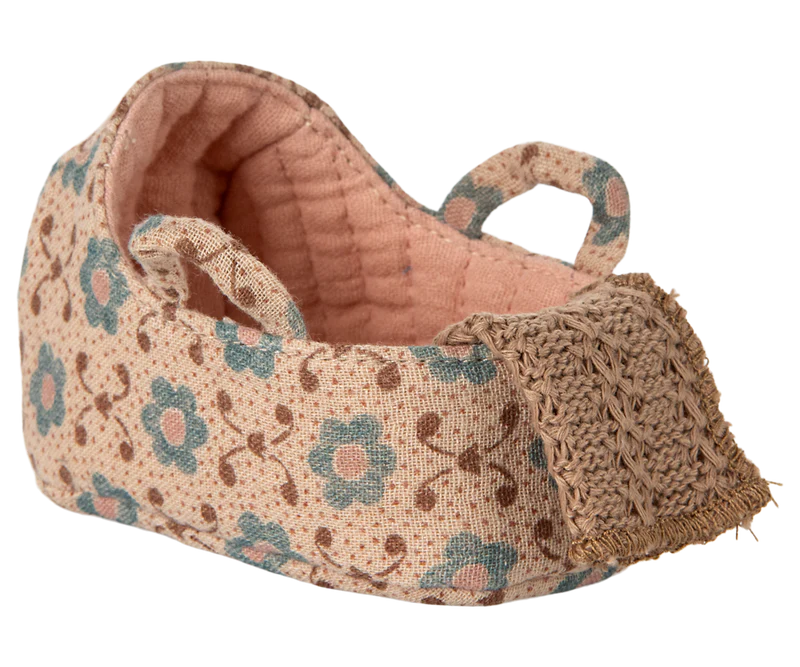 Maileg | Carry Cot, Baby Mouse - Rose