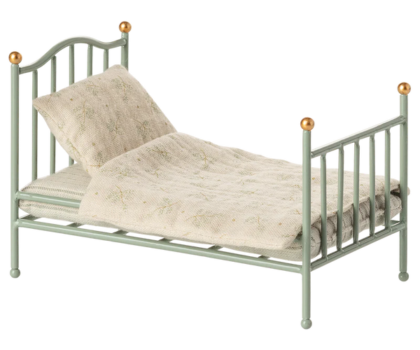 Maileg | Vintage Single Bed, Mouse - Mint