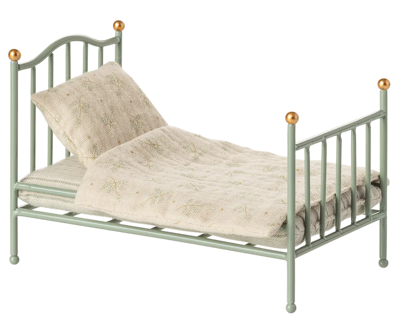 Maileg | Vintage Single Bed, Mouse - Mint