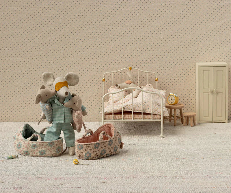 Maileg | Baby Mouse in Carry Cot - Blue