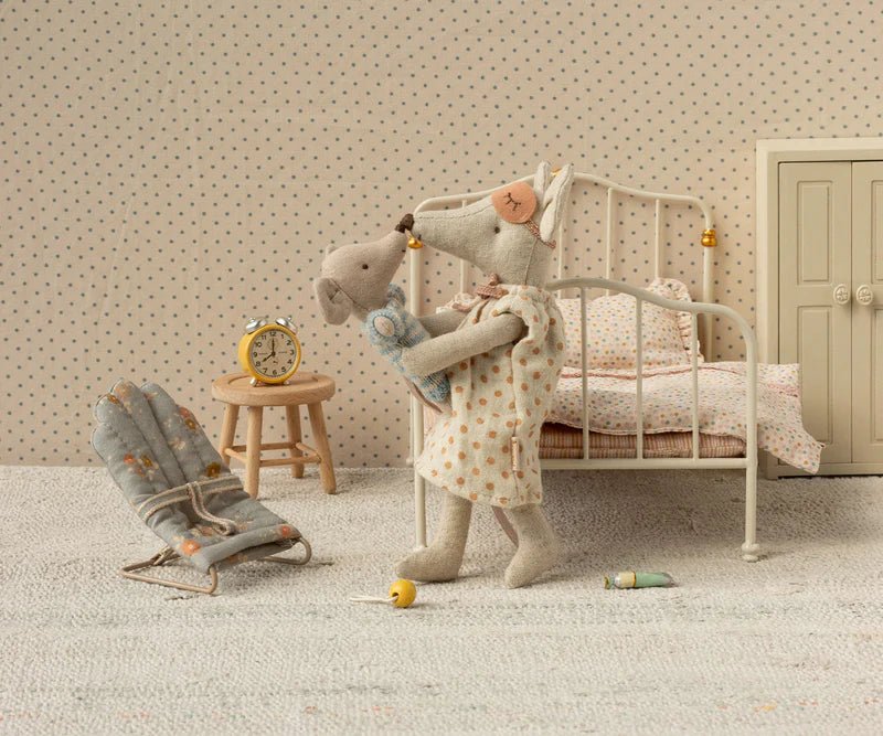 Maileg | Nightgown for Mum Mouse - Light Gray w/ Dots, , Maileg - All The Little Bows