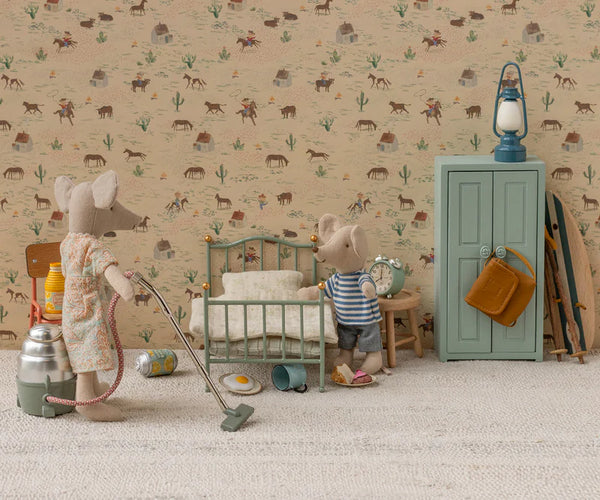 Maileg | Vintage Single Bed, Mouse - Mint