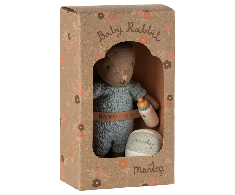 Maileg | Rabbit Set, Micro - Brown - Blue
