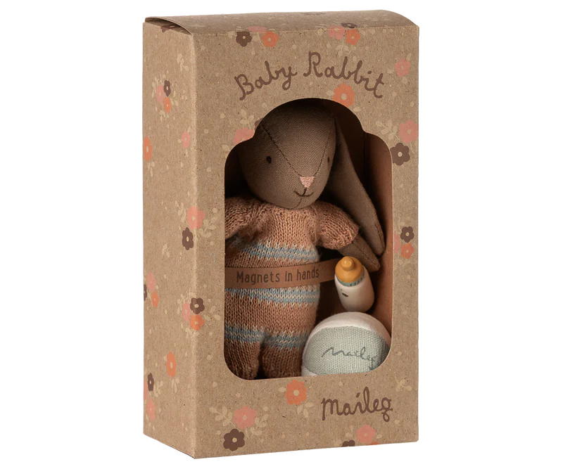 Maileg | Bunny Set, Micro - Brown - Dusty Rose