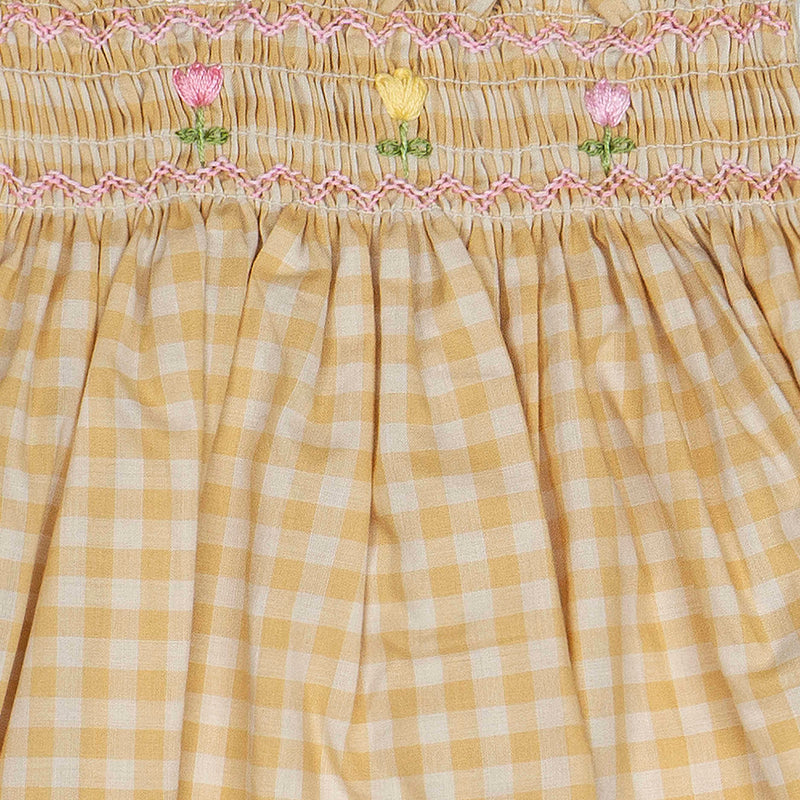 Flutter Two Piece Set || Yellow Gingham