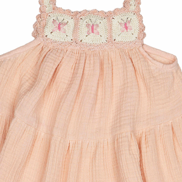 Crochet Dress || Pink Butterfly