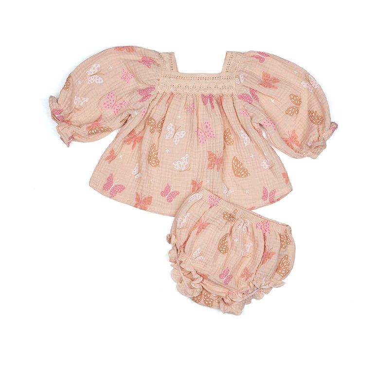 Ciel Two Piece Set || Petal Pink Butterfly