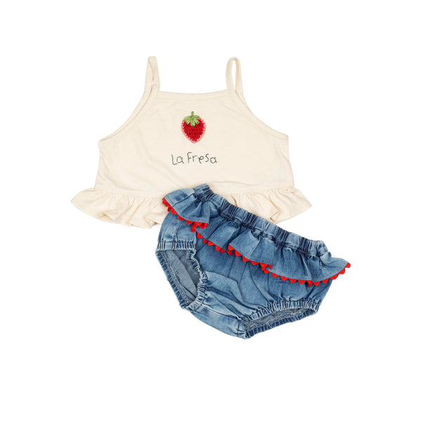 Ruffle Bloomer Set || La Fresa Denim