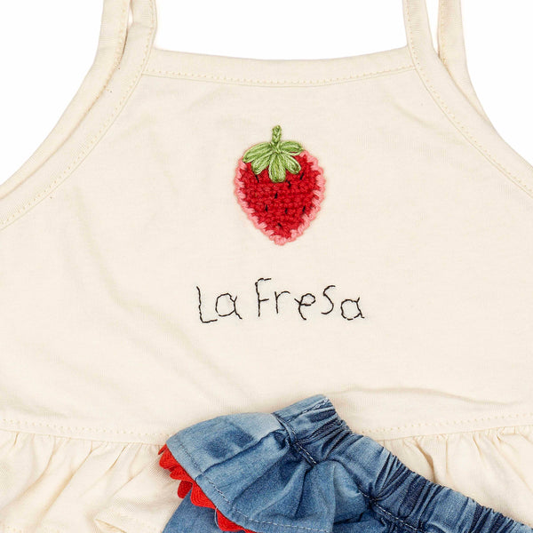 Ruffle Bloomer Set || La Fresa Denim